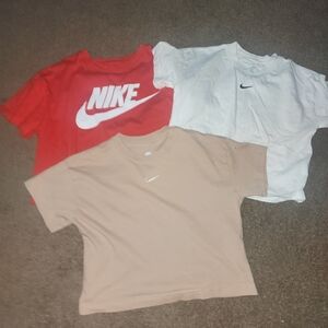 Nike Kids' Short Sleeve T-Shirt Trio - Red, White, and Tan